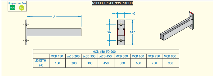 MED DUTY CANTILEVER BRACKET X2